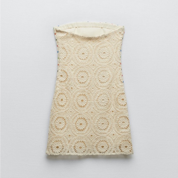 NWT zara crochet strapless dress - Picture 5 of 6